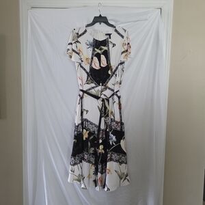 White House Black Market Floral Print Midi Dress